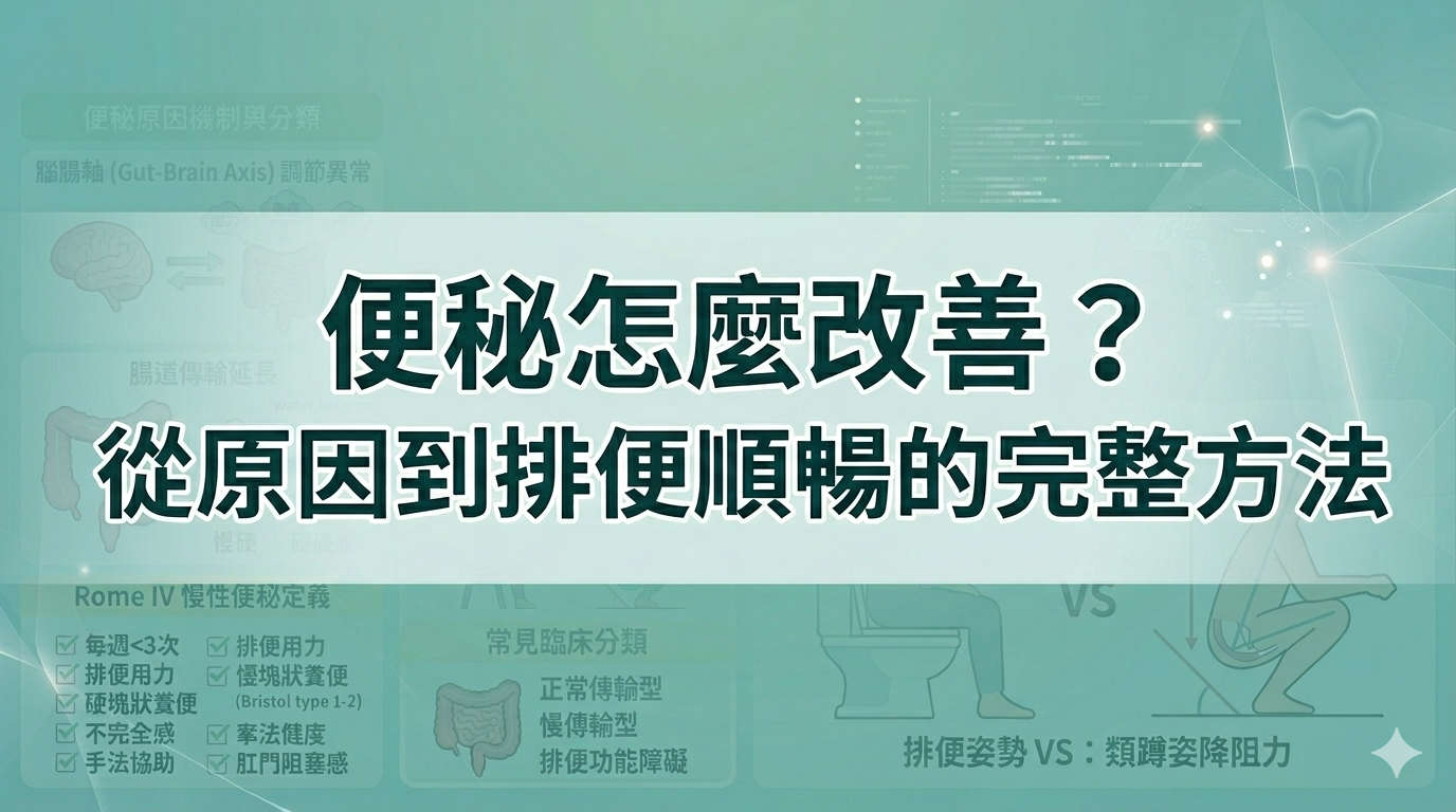 便秘怎麼改善？從原因到排便順暢的完整方法